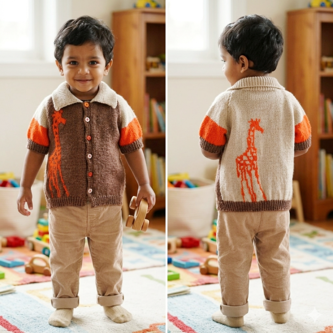 Brown & Orange Giraffe Sweater