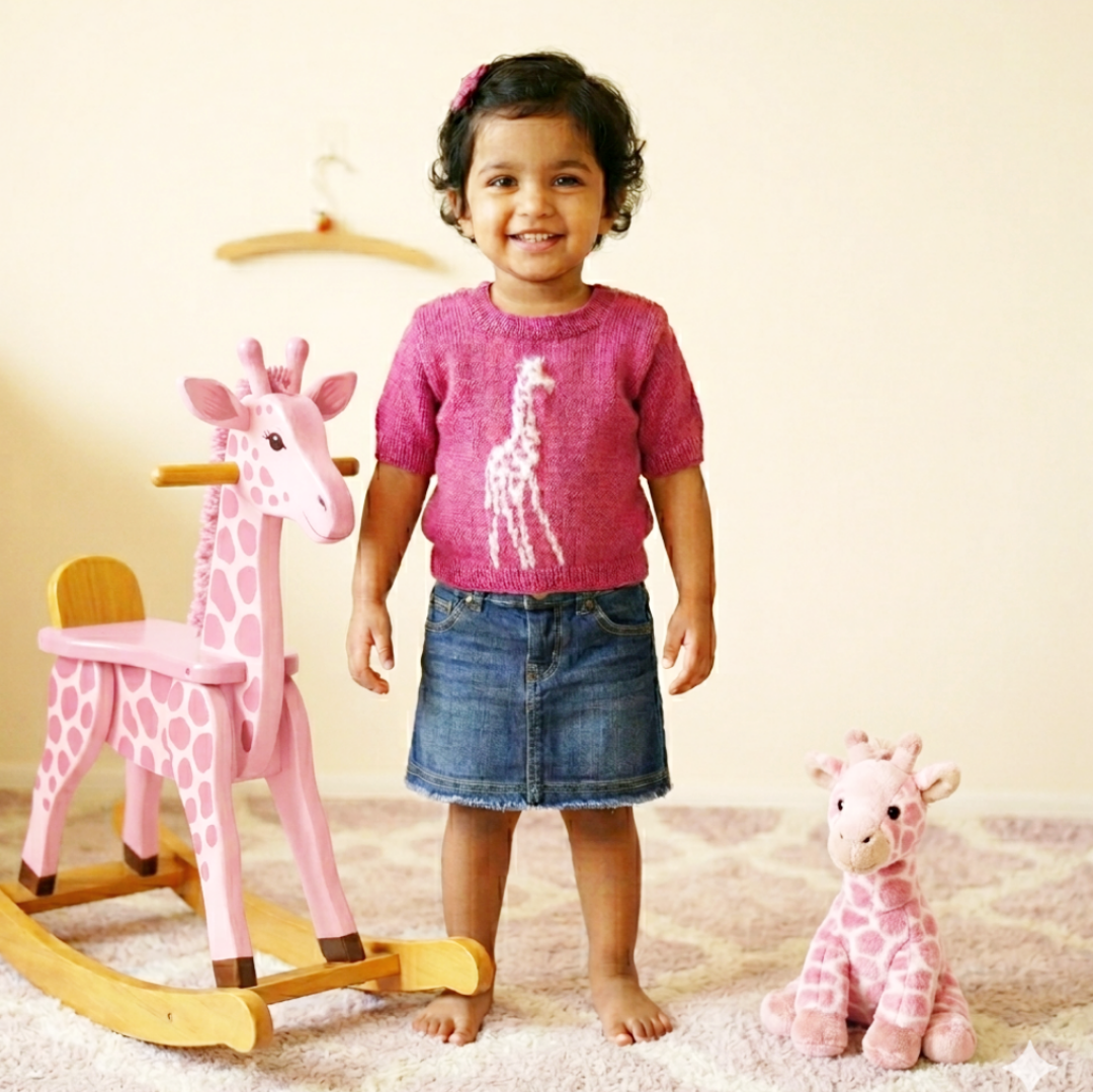 Dull Rose Giraffe Sweater