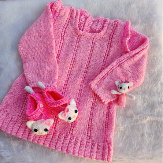 Strawberry Pink Sweater Dress