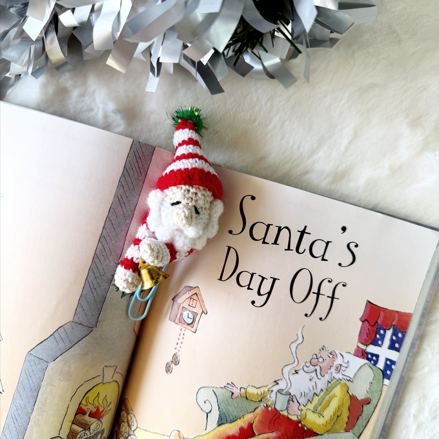 Sleeping Santa Bookmark