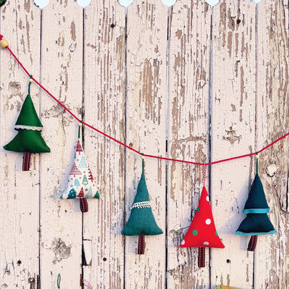 Fabric Woodland Trees Bunting (Set of 5)